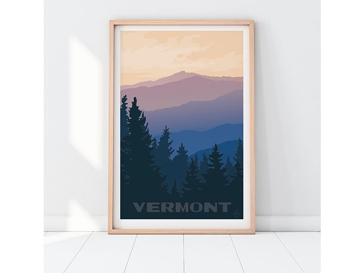 todd-cummings-vermont-print Vermont holiday gift guide Vermont mountain print